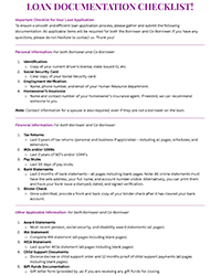 Mortgages By Linda Loan Documentation Checklist